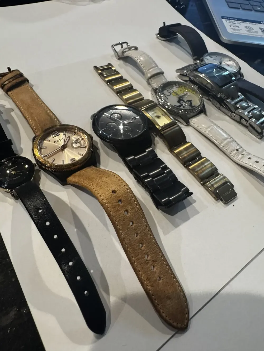 Lot of 7 Watches - Fossil & Armitron - Mixed Styles - Untested